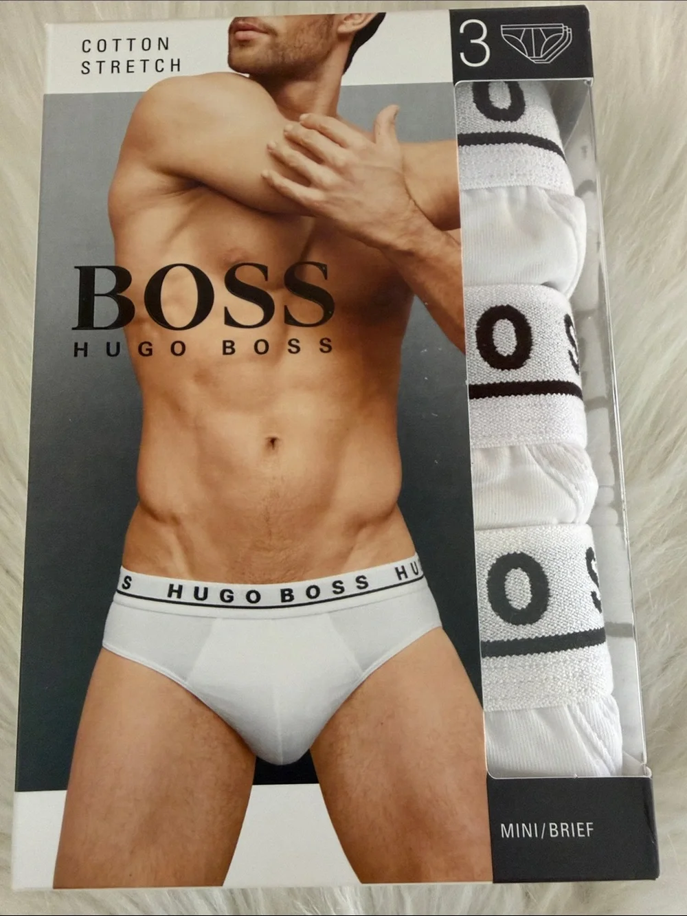Hugo Boss XL White Men's Cotton Stretch Briefs - 3 Pack